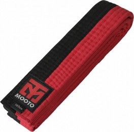 Пояс для тхэквондо чёрный с красным Mooto WTF 2,4м