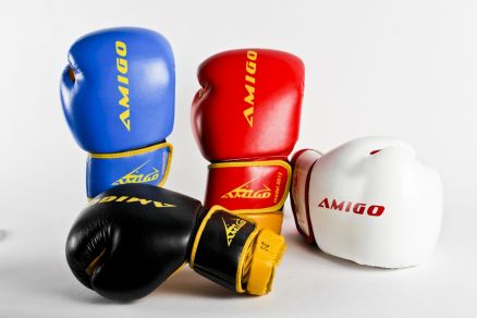 Перчатки для бокса AMIGO TRAINING чёрные