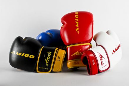 Перчатки для бокса AMIGO TRAINING белые
