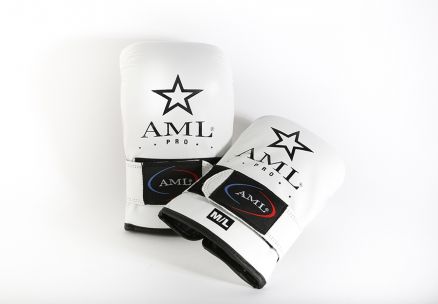 Перчатки для бокса AML PRO снарядные белые