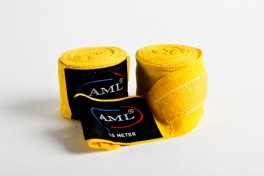 Бинты боксёрские AML эластичные жёлтые