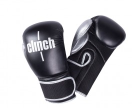 Перчатки для бокса CLINCH AERO чёрные/серебро